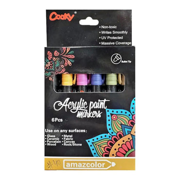 Cooky Acrylic Paint Marker Pack Of 6 - The Stationers